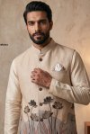 Yellow Outluk Wedding Vol 63 Linen Modi Jacket Kurta Pajama